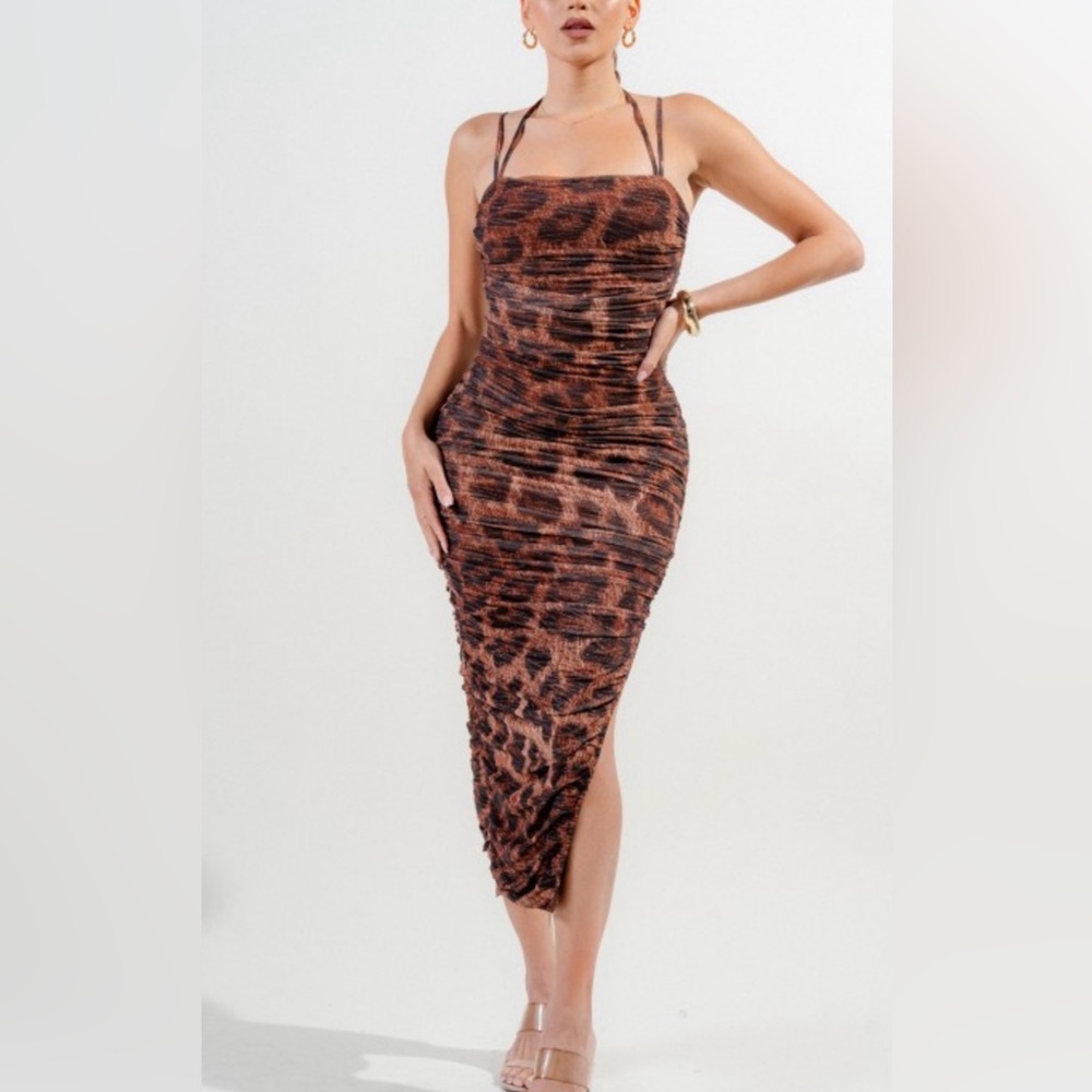 #405 Leopard Print Bodycon Dress